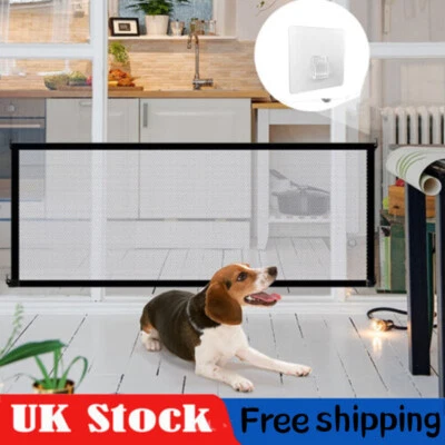 Portable Magic Mesh Pet Dog Cat Gate Door Barrier Safe Net Guard Install Fence