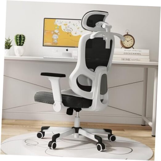 Ergonomic Office Chair Big Tall Reclining Gaming Chair Pro Black White-image