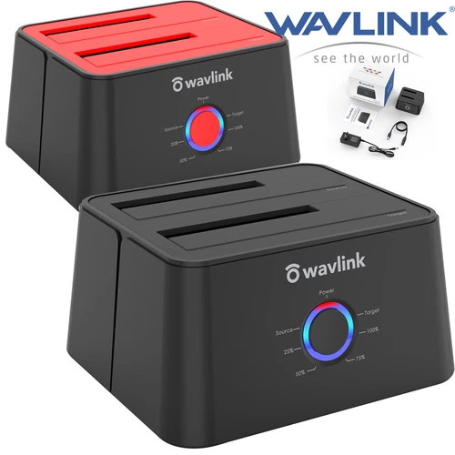 3.5" 2.5" SATA Hard Drive Enclosure HDD/SSD Hard Drive Docking Station Dual Bay