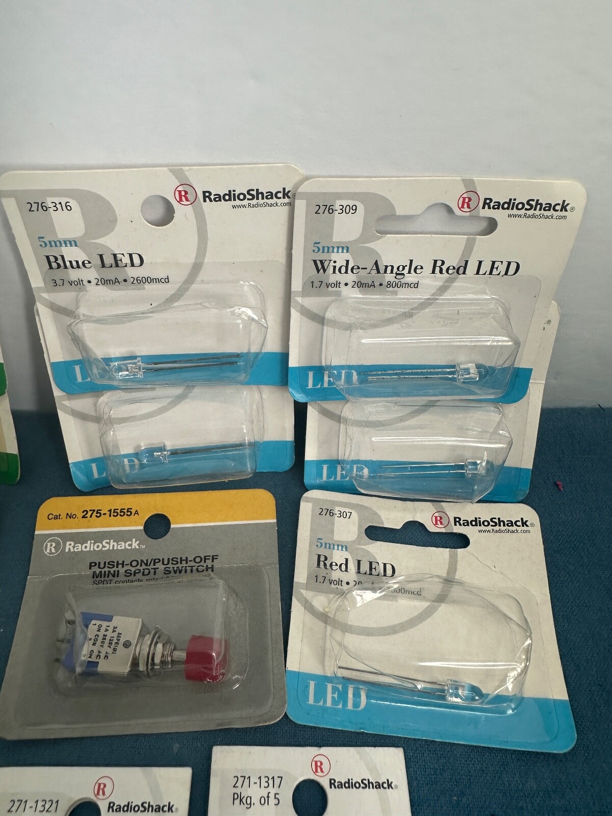 NOS Radio Shack Assorted Components LED Bulbs, Button, Toggle Switch, Resistors eBay