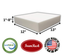 FoamRush 12" x 13" High Density Upholstery Foam Seat Cushion Medium Firm USA