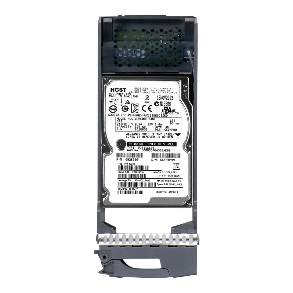 NetApp 108-00221 46X5428 HUC109060CSS600 600GB 10000U/Min 64MB SAS-2 2.5 " Inch - Image 3 of 3