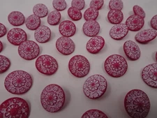 Vintage Pink White Frost Floral Shank Button 3D 20mm Lot of 60 AA74