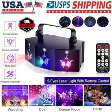 9-EYE LED Laser Light DMX Scan Projector Strobe DJ Party Stage Lighting W/Remote