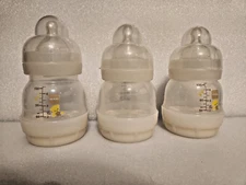  Baby Bottle MAM Easy Start Anti-Colic Cream Bear 5oz 3pk - Newborn 0-2 Months