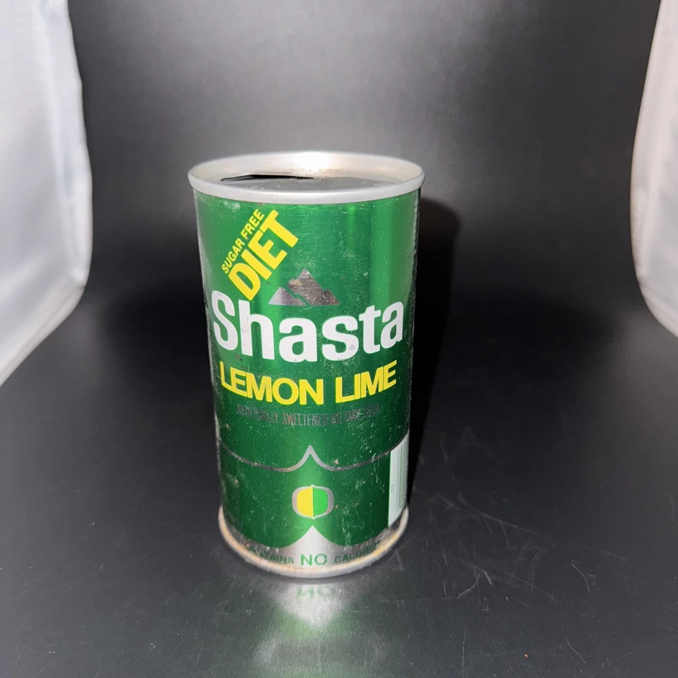 Lata de refrescos de dieta Shasta limón lima de colección 12 oz acero Hayward, CA📦 Foto 2 de 4
