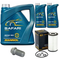 MotoröL Set Mannol 20W-50 Safari 7 Liter + ÖLfilter + Schraube FüR Mercedes SL