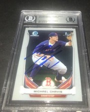 Michael Chavis Red Sox SIGNED 2014 BOWMAN DRAFT CHROME BECKETT CERTIFIED j