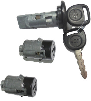 NEW CHEVROLET OEM IGNITION SWITCH LOCK CYLINDER + 2 DOOR LOCK CYLINDER + 2 KEYS