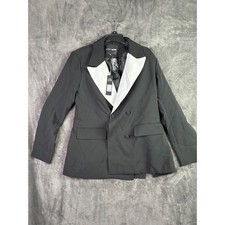 Fashion Nova Always Watching Blazer Womens Size L Black White New Oversized