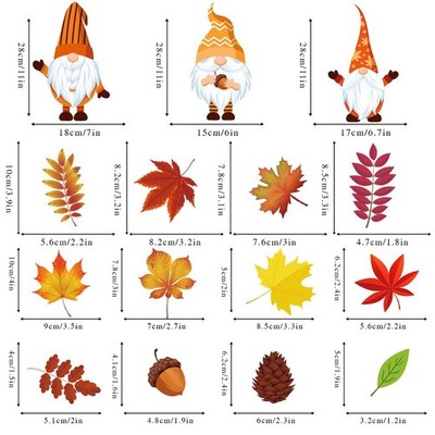 Werbespots Herbst Fenster Aufkleber Wichtel Deko einfache Anwendung