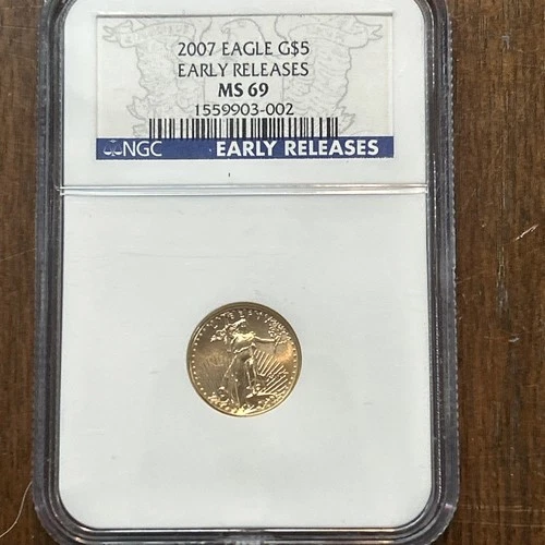 2007 Gold Eagle $5 🦅. NGC Early Release Ms 69. 1/10th Oz Gold Coin.