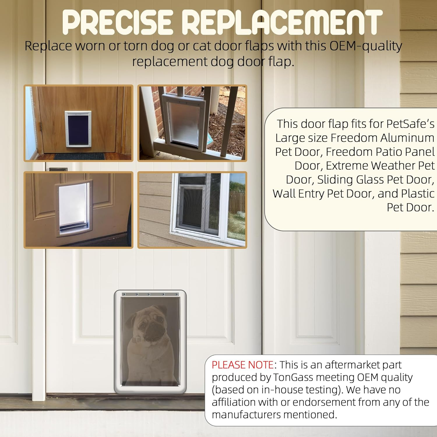 PAC11-11039 Large Dog Door Flap Replacement Compatible with Petsafe Freedom Dog