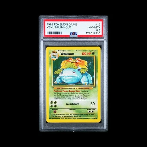 PSA 8.5 — 1999 Pokémon Base Set Unlimited Holo Rare Venusaur #15
