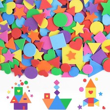 1600Pcs Foam Stickers,8 Colors Shape Stickers for Kids Crafts Colorful