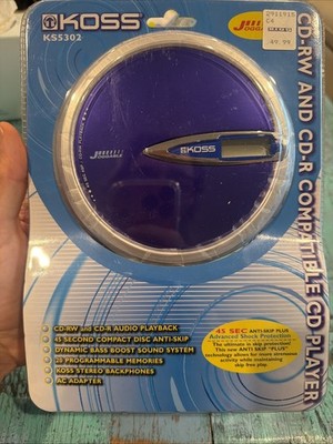 KOSS Portable CD Player KS5302 Headphones Compact Disc Purple New Sealed