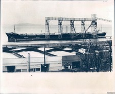 1975 Seattle Pier 86 Tanker Ship Archon Grain Terminal Vintage Photo 8x10