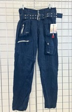 NWTMSRP 220 Johnny Was Marika Y2K Style Navy Cargo Utility Pants -Women's Size 6