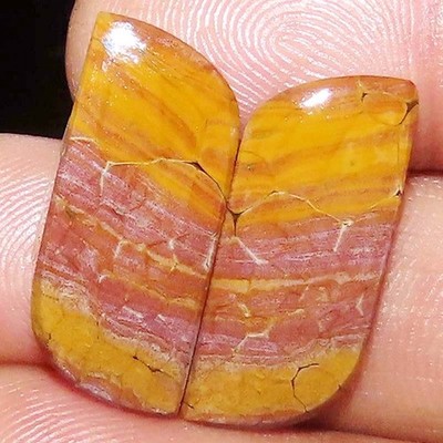 20.60Cts 100% Natural OCEAN JASPER Pair Fancy Shape Cabochon Gemstone 11x25x3mm