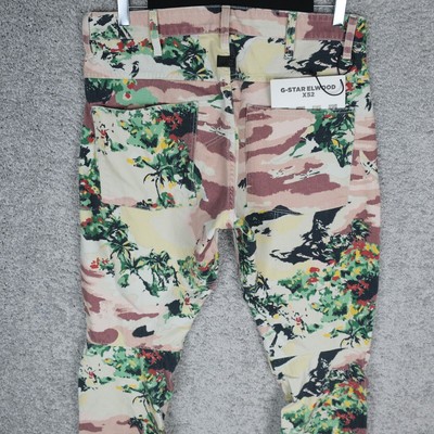G-STAR ELWOOD X52 MEN'S 5622 TAPERED W34 L32 VINTAGE FLOWER HAWAII PHARRELL BNWT