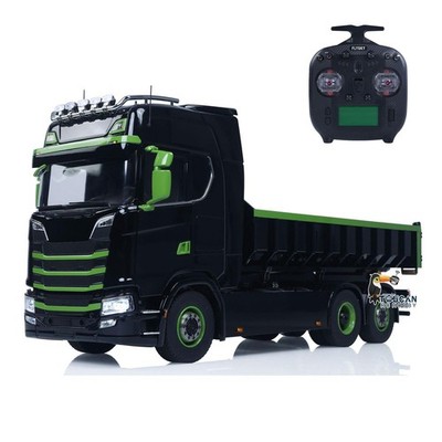 Metal 6x6 1/14 Hydraulic RC Roll Off Dumper Truck Rear Axle Lifting Steering Car