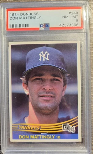 1984 DONRUSS DON MATTINGLY ROOKIE CARD #248 PSA8