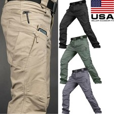 Tactical Mens Cargo Pants Work Combat Pants Outdoor Hiking Waterproof Trousers