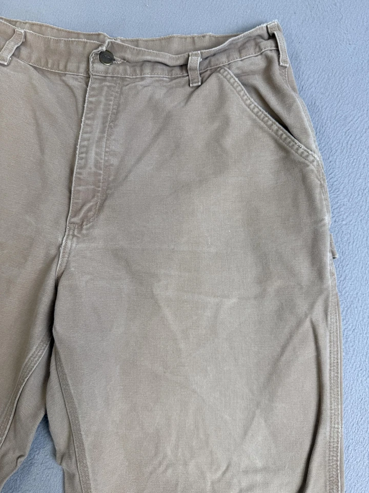 Carhartt Pants Mens 36x30 Tan Dungaree Fit Canvas Workwear Carpenter Distressed - Image 4 of 4