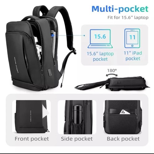 Mark Ryden Slim 2 Travel/Commuting Laptop Work Backpack Black RRP £70 - Picture 6 of 8