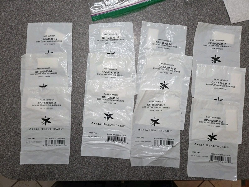 12 Apria CPAP Filters CF-1029331-2 Ultra Fine M/Q Series. NIP 2 Filters Per Pk
