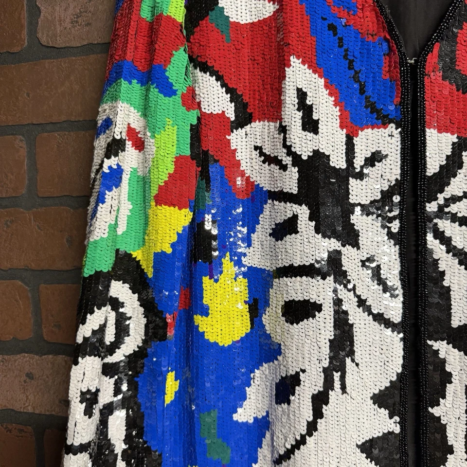 Chaqueta de lentejuelas vintage colorida brillante Foto 3 de 4