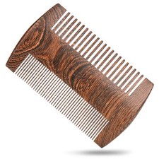 H S Wooden Beard Mustache Comb for Men, Tangle-Free Small