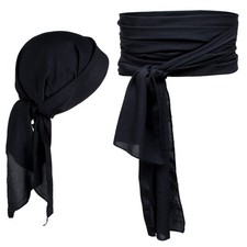 Pirate Costume Accessories/Plus Size Pirate Scarf Belt Waist Sash and Pirate ...