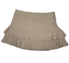 Wild Fable Woman  s Tan Pleated Skirt Elastic Waist Side Zip Size Small