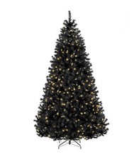 4.5ft Pre-Lit Black Christmas Tree 175 Lights Artificial Holiday Decor