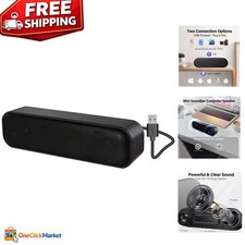 High-Quality Plug  Play Speaker - USB Powered Mini Soundbar for All Devices