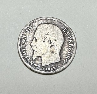 1855 A Französische 50 Centimes Silbermünze Made in Paris Sammlerstück Antik F