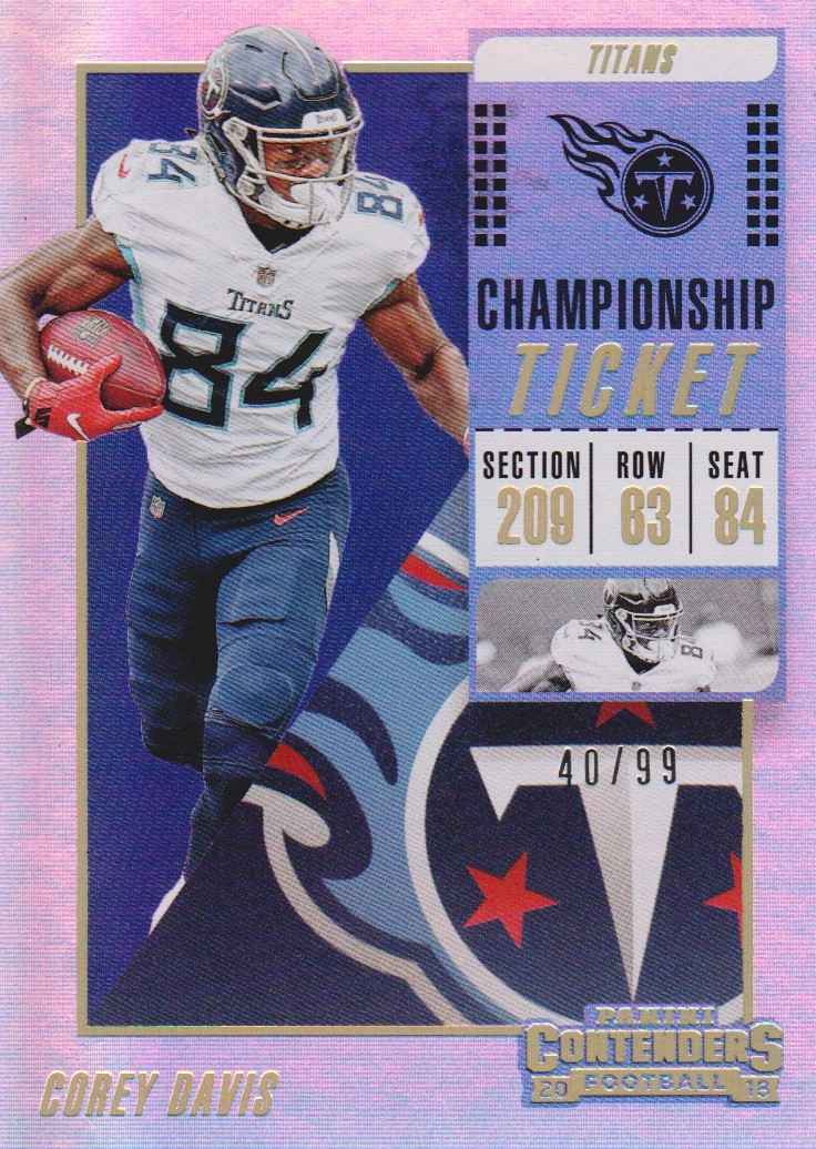 2018 Panini Contenders Football Cards Championship Ticket Parallel