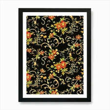 Floral Charm London Fabrics Floral  Framed Wall Art Poster Canvas Print Picture
