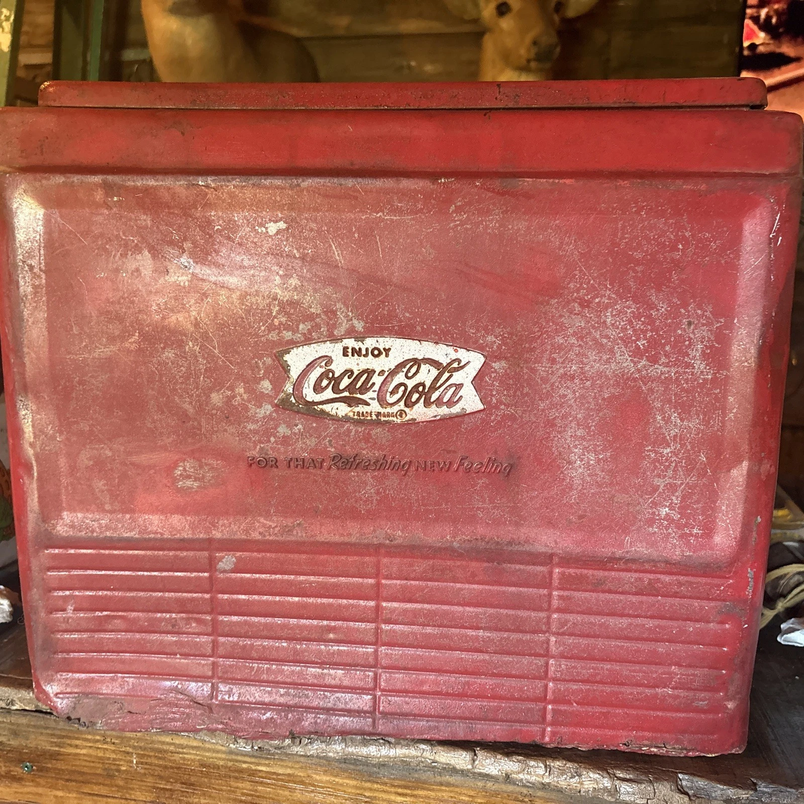 Coca-Cola Vintage Metal Cooler 13”x18”x16”