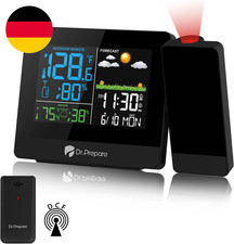 DR.PREPARE Projektionswecker Digitaler Wecker Mit Projektion Wetterstation Wecke