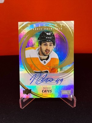 Noah Cates # Flyers # 2022-23 UD Trilogy ROOKIE PREMIERES LEVEL 1 AUTO /33 #208