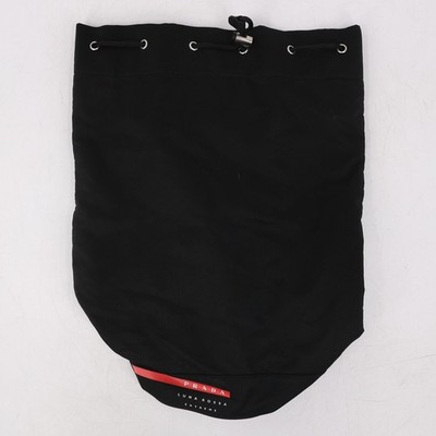 Prada Luna Rossa Extreme Black Nylon Drawstring Gym Pouch Bag Case