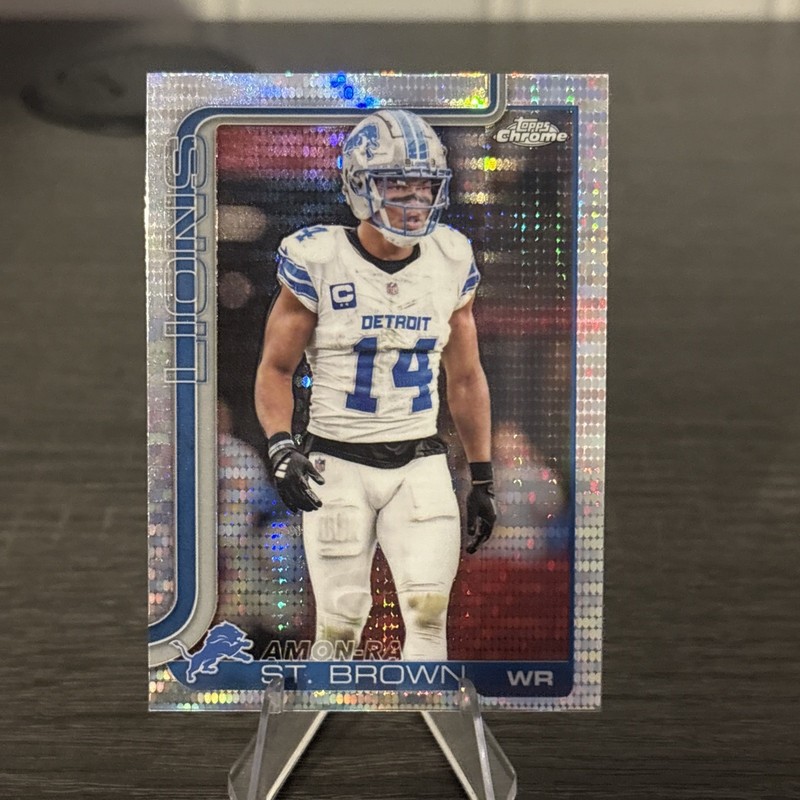 2025 Topps Chrome Amon-Ra St Brown Pulsar Refractor #98 Lions 🔥