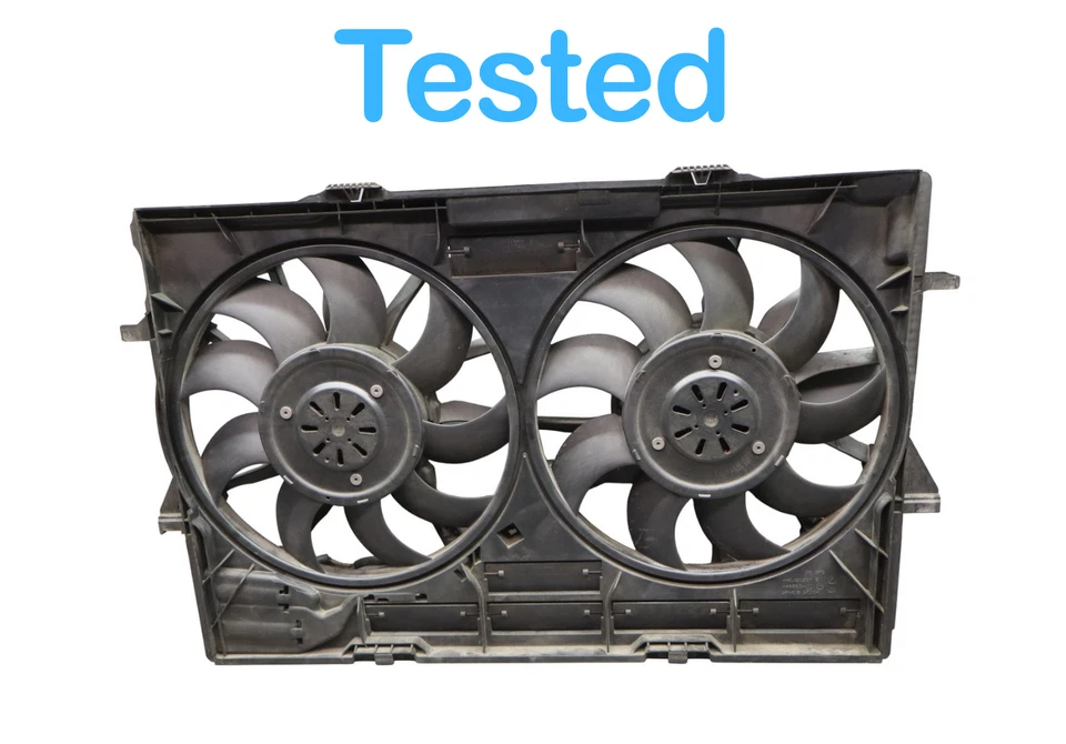 12-18 Audi A7 Quattro Doble Radiador Motor Ventilador Enfriamiento Cubierta Conjunto Fabricante Original Foto 3 de 4