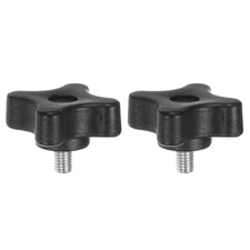2pcs Star Knobs M5 x 8mm Metric Threaded Stud 32mm 4-Point Head Clamping Screws