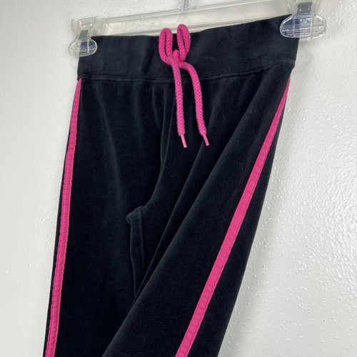 Hello Kitty Pants Youth 5 Black Pink Velvet Glitter Sweatpants Kids Girls Sanrio - Picture 9 of 12