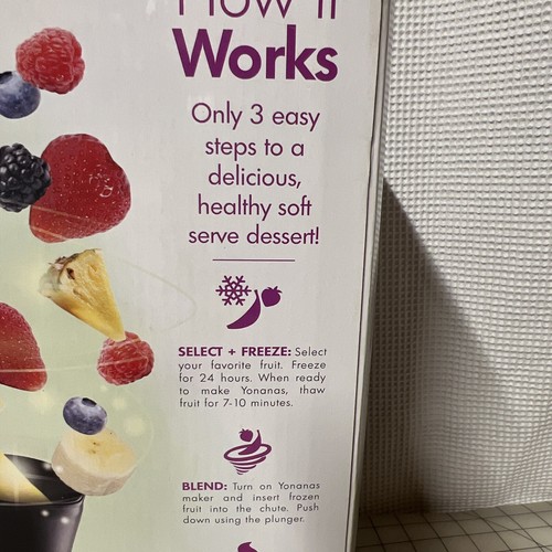 Dole Yonanas Soft Serve Maker Black Silver Frozen Fruit Healthy Dessert Maker - Picture 4 of 12