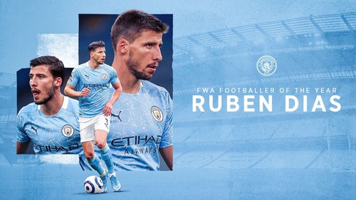 Puma Ruben Dias Manchester City 2020/2021 Home EPL Authentic Jersey Size XL POTY - Picture 2 of 14