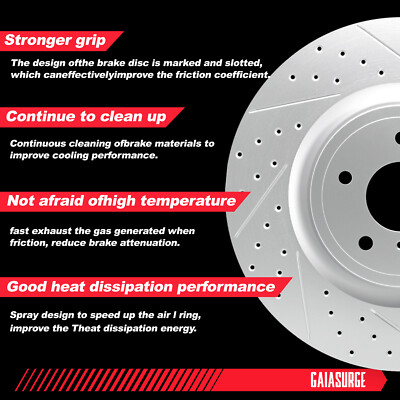 AutoShack Rear Drilled & Slotted Brake Rotors Ceramic Brake Pads | Replacement For Nissan LEAF 350Z Qashqai X-Trail Rogue Sport 2003-2005 INFINITI G35 | E-Coated | 6-PC Brake Kit | ShadowGuard - Foto 9